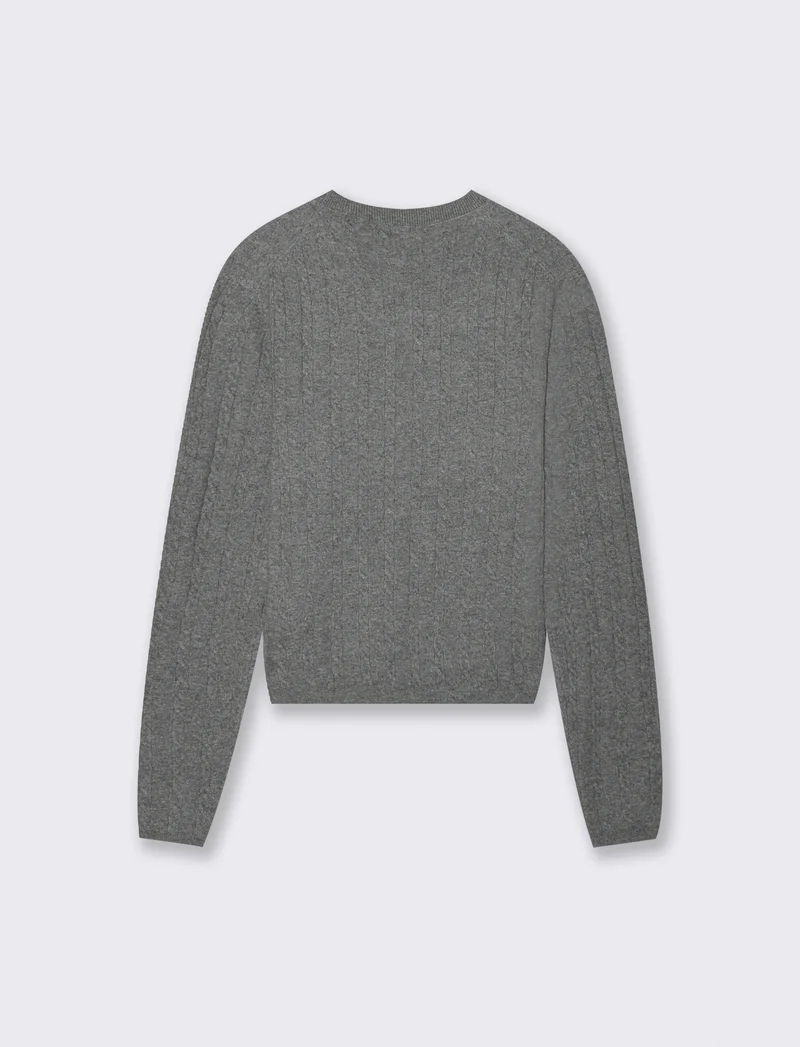 PULLOVER A TRECCE - Grigio melange