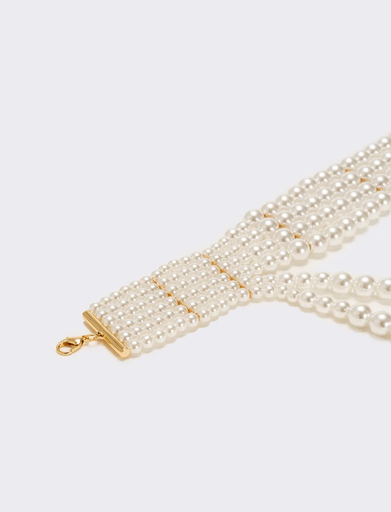 Collana 6 fili perle - Bianco natural