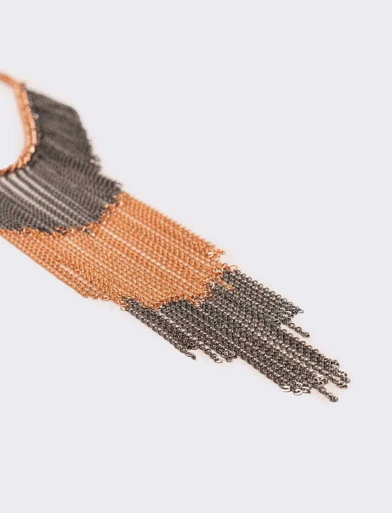 Collana catenine a cascata - Oro rosa