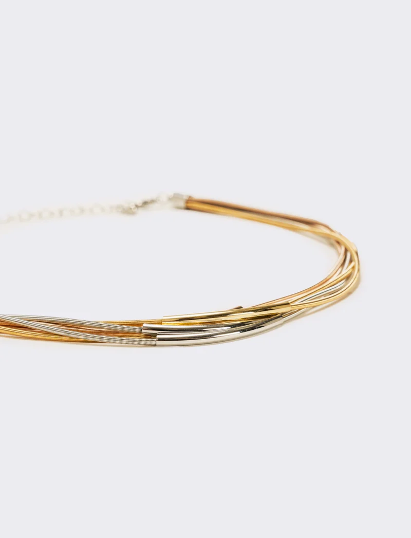 Collana 6 fili metallo - Multicolore