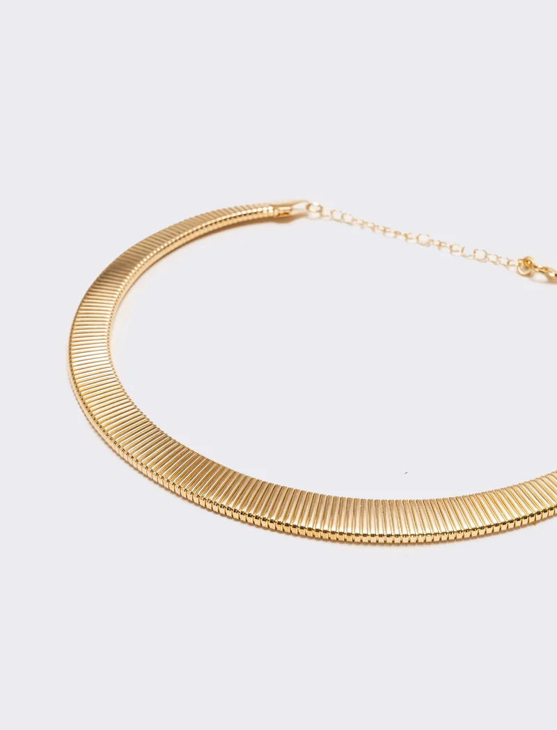 Collana snake schiacciato - Oro