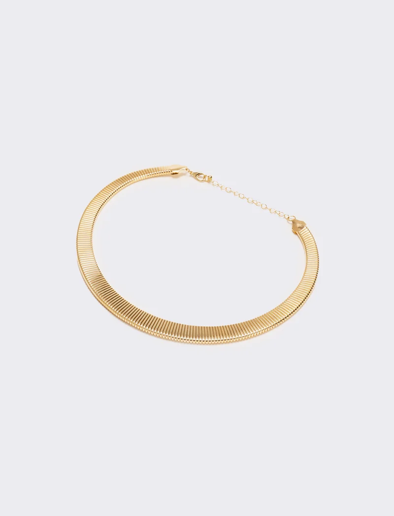 Collana snake schiacciato - Oro