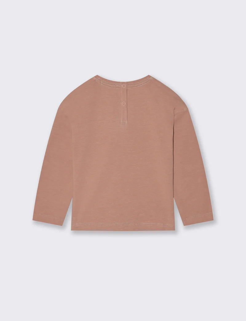 T shirt con grande applicazione e stampa - Rosa
