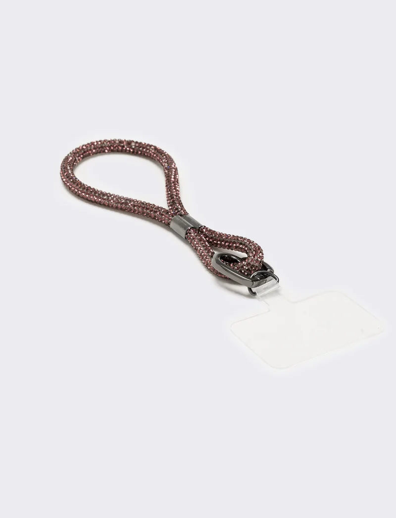 Laccio porta cellulare da polso con strass - Viola