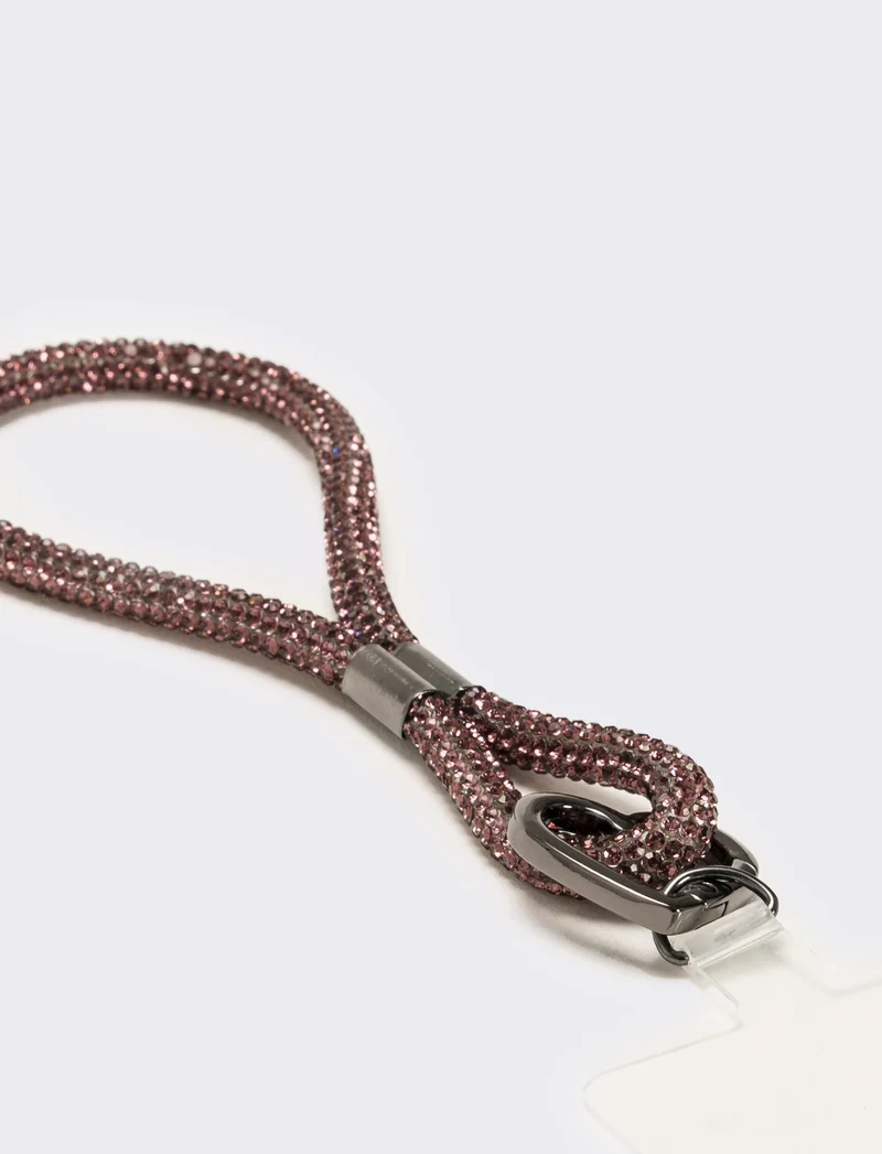 Laccio porta cellulare da polso con strass - Viola