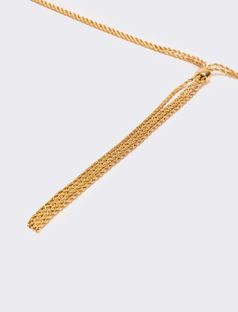 Collana saliscendi in strass elegante - Oro rosa
