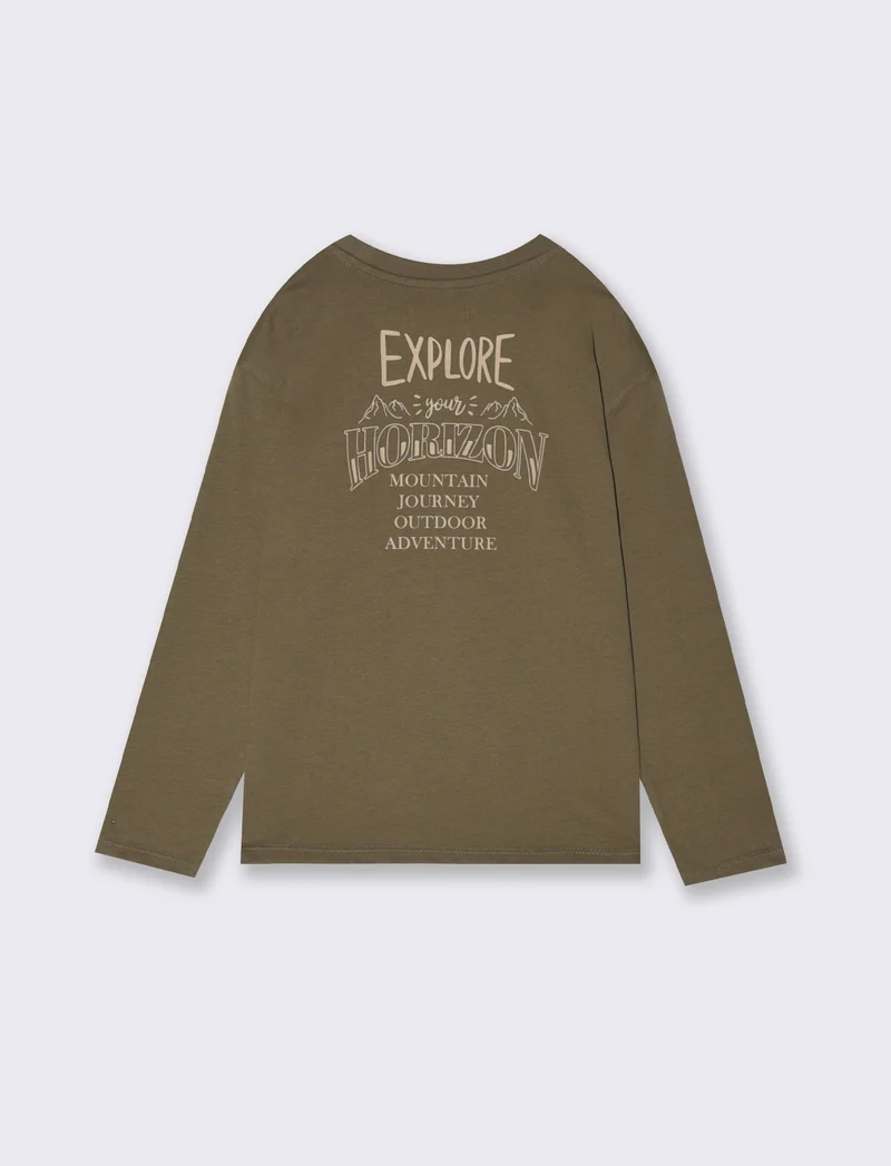 T-shirt con taschino - Verde militare