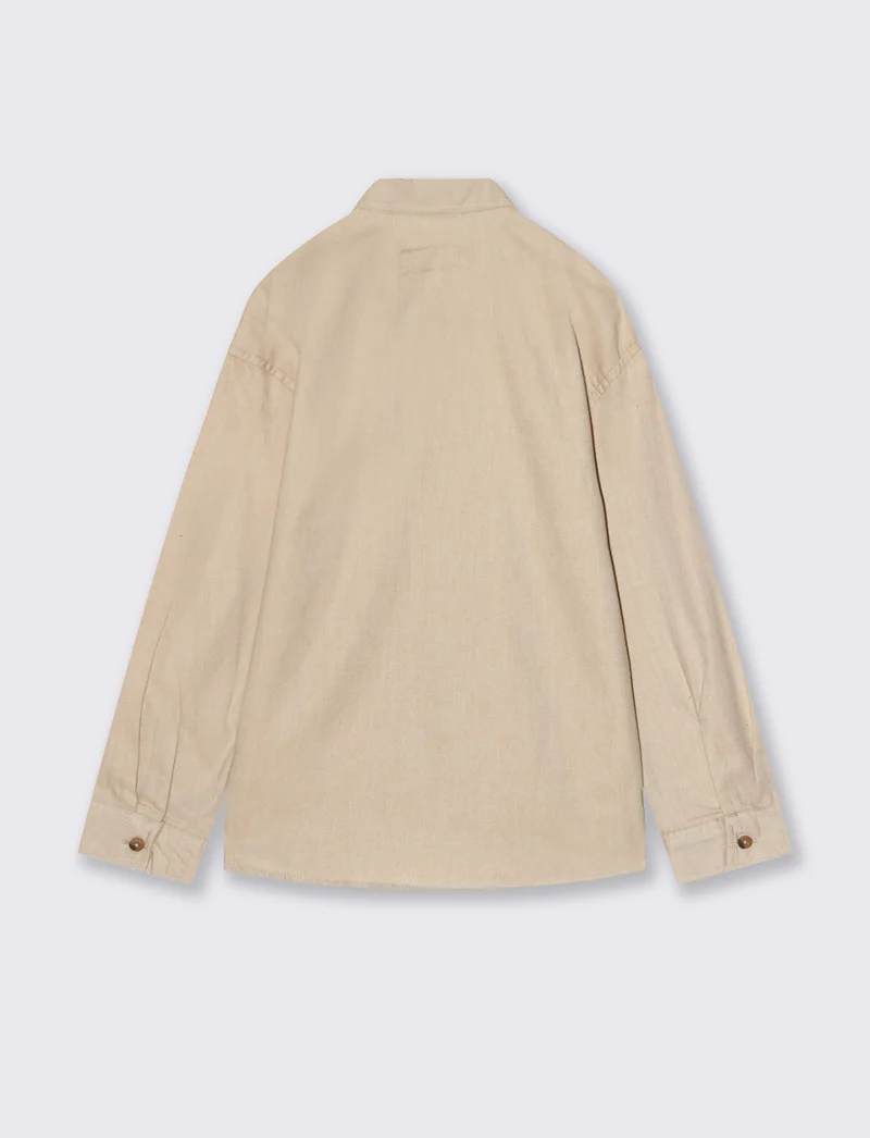 Camicia in flanella con tasche - Beige