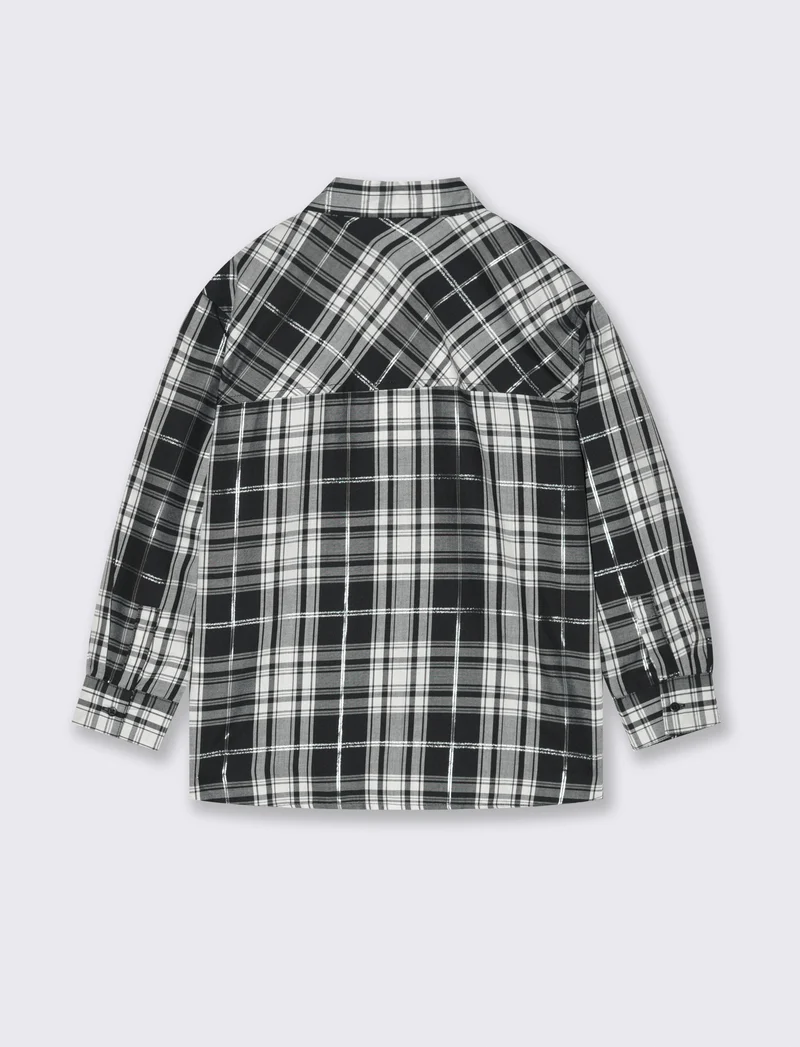 Camicia manica lunga con taschino. - Nero