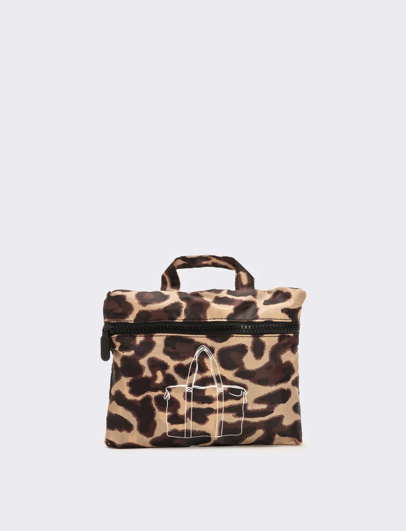 Borsone donna da viaggio in nylon - Leopardato