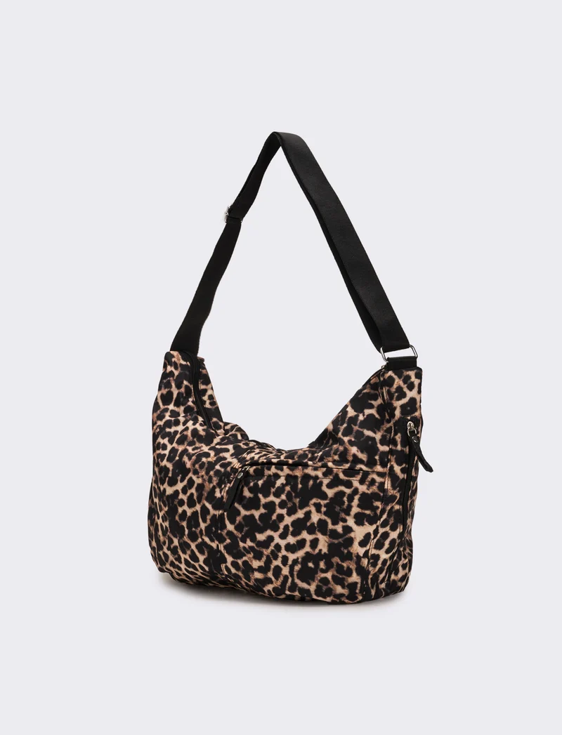 Borsa donna mezzaluna leopardata grande - Leopardato