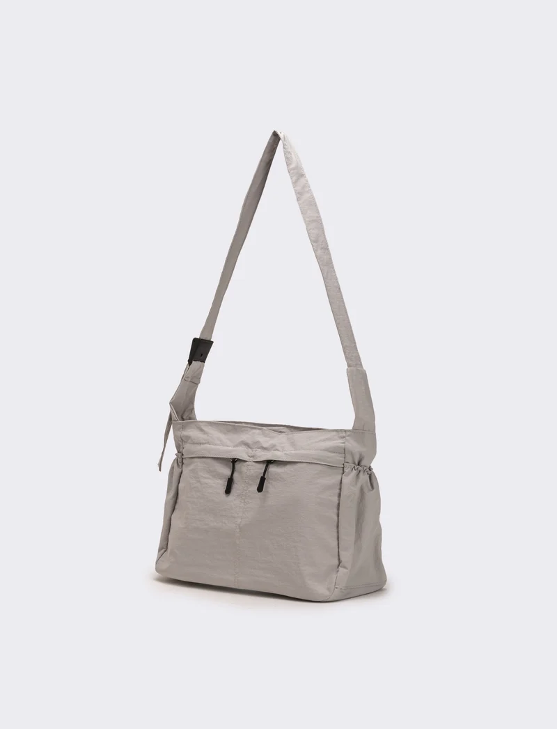 Borsa a tracolla in nylon - Grigio