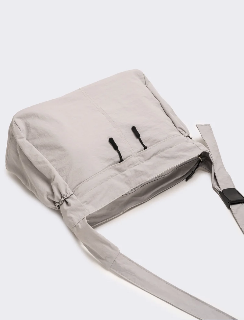 Borsa a tracolla in nylon - Grigio