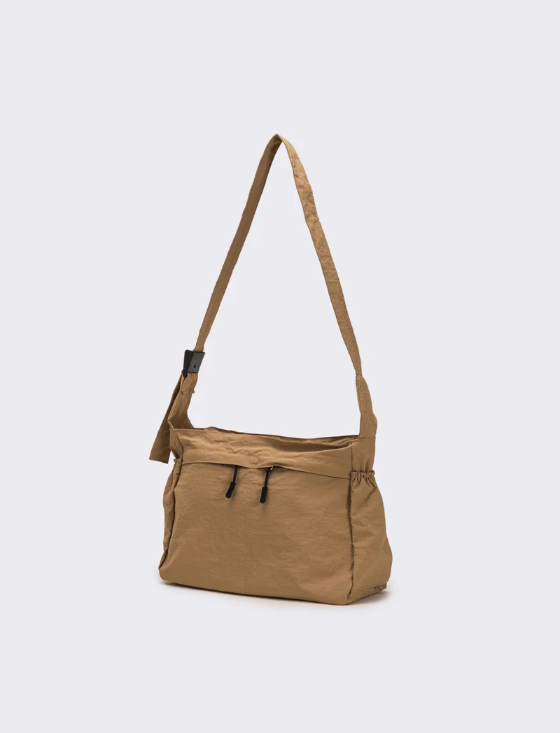 Borsa a tracolla in nylon - Beige