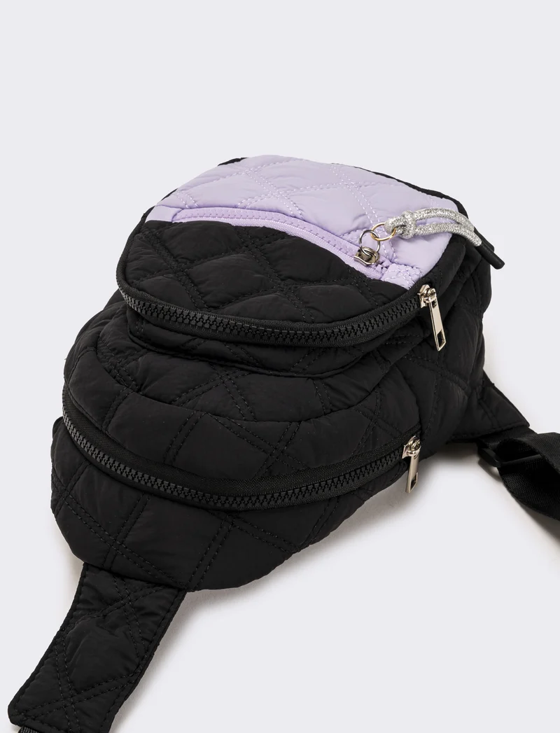 Borsa bambina monospalla trapuntata - Nero
