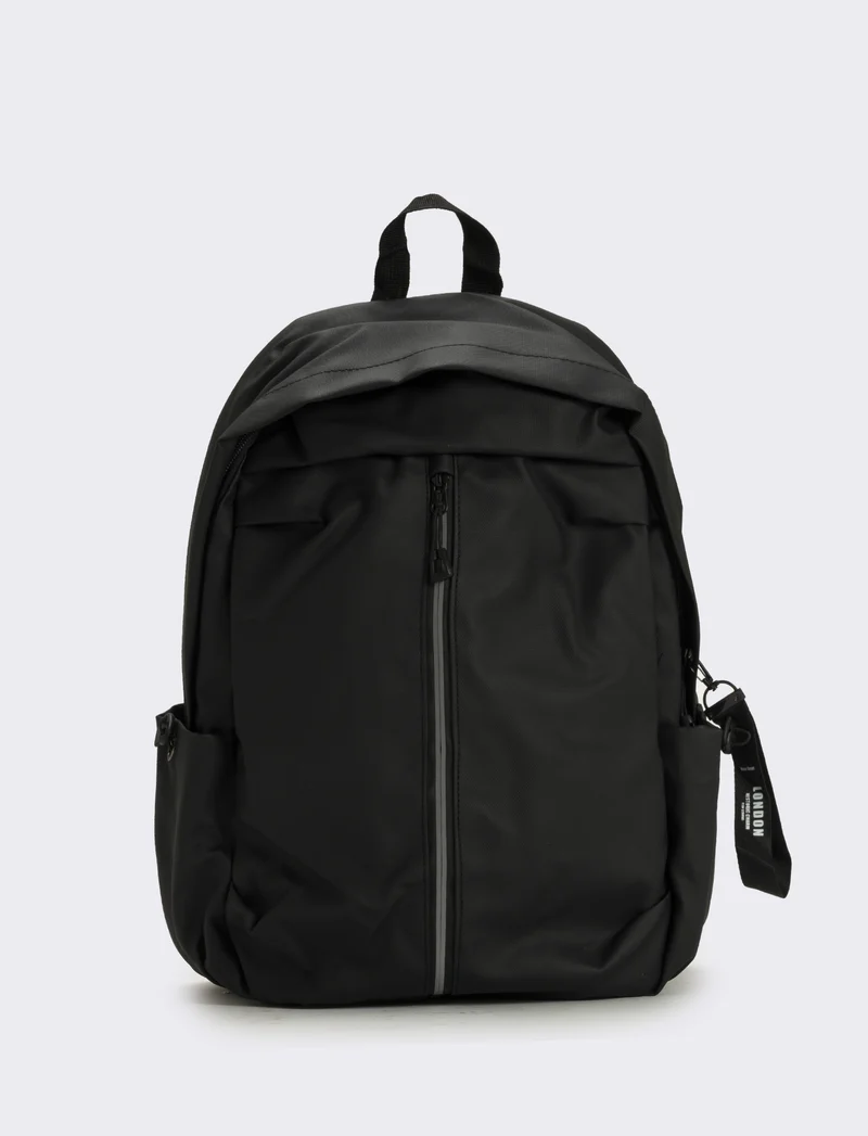 Zaino uomo con tasche e porta pc catarifrangente - Nero
