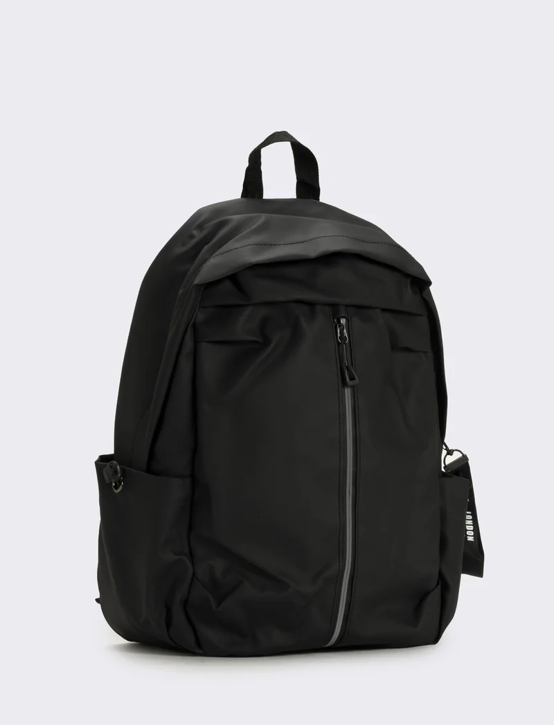 Zaino uomo con tasche e porta pc catarifrangente - Nero