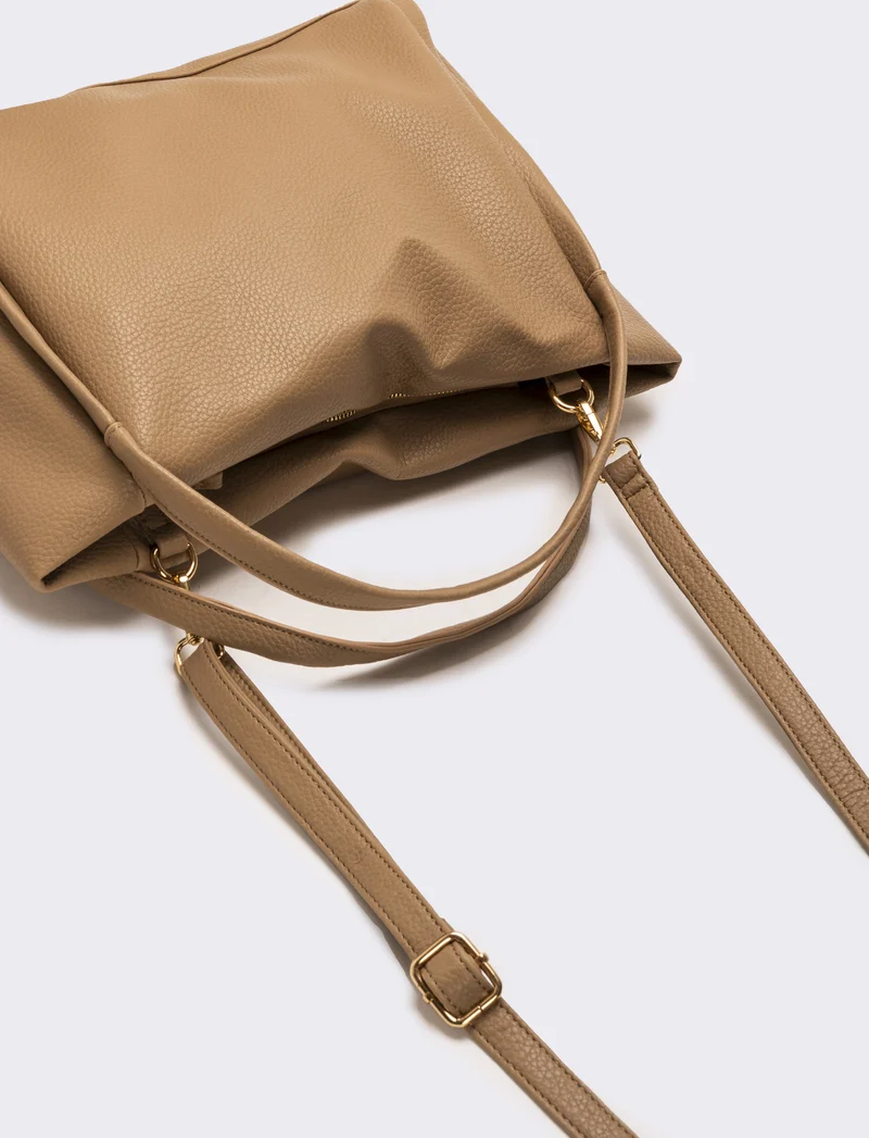 Borsa shopping 2 manici morbida donna - Beige