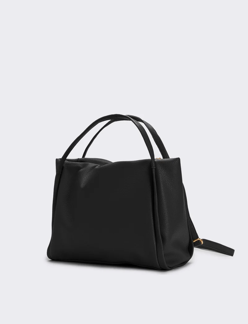 Borsa shopping 2 manici morbida donna - Nero