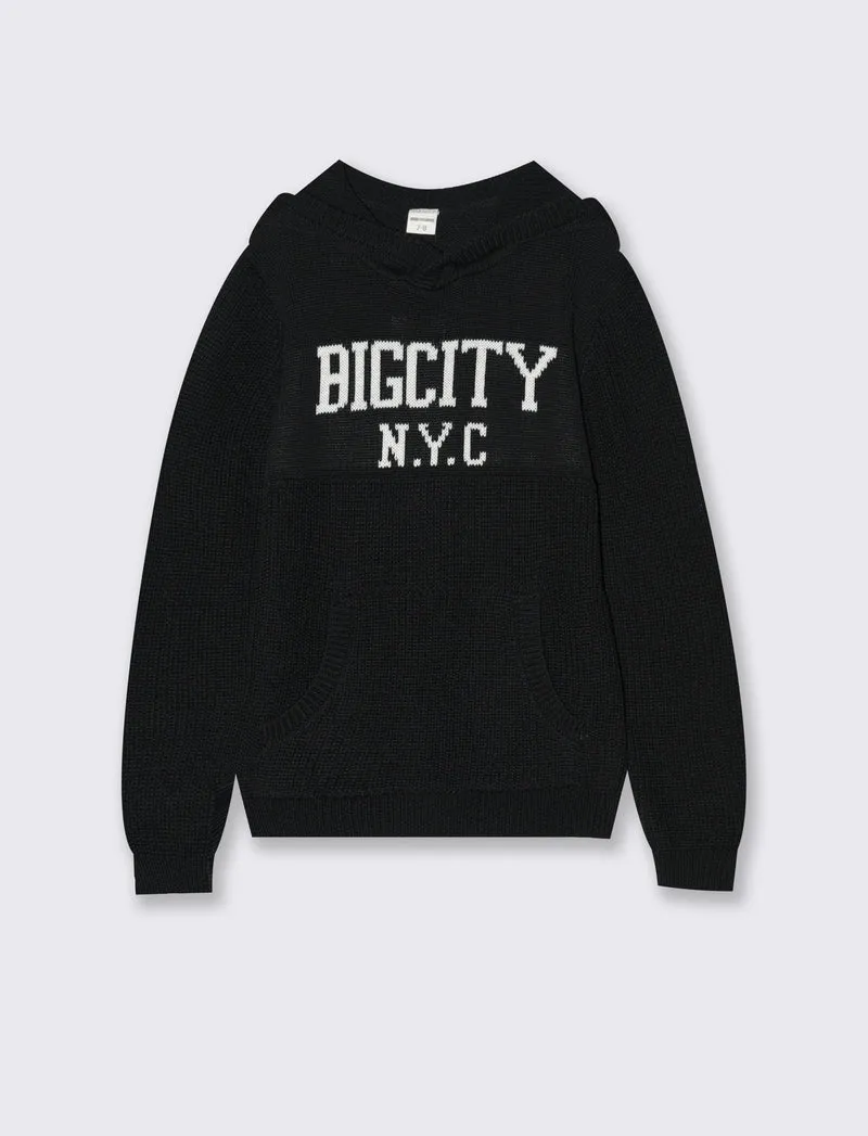 Maglione con cappuccio - Nero