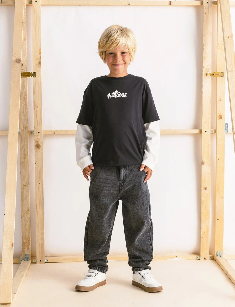 JEANS SCURO - Nero