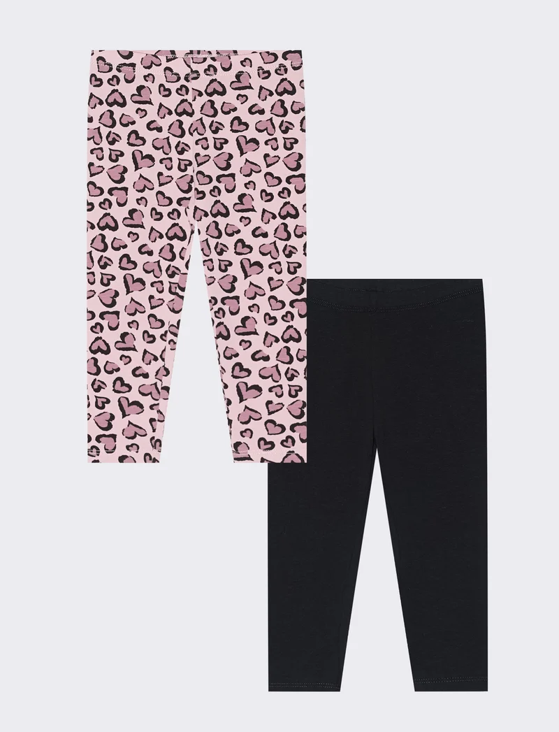 Pack 2 leggins in cotone - Nero