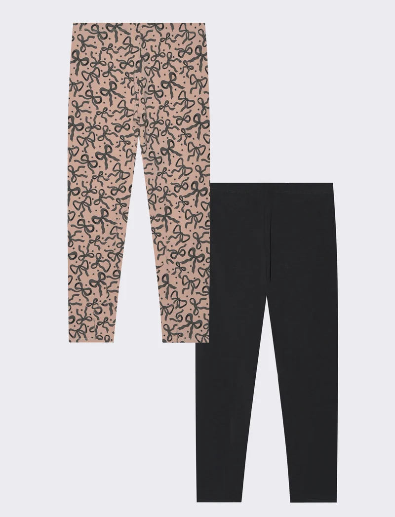 2pack leggings elasticizzati - Nero-rosa