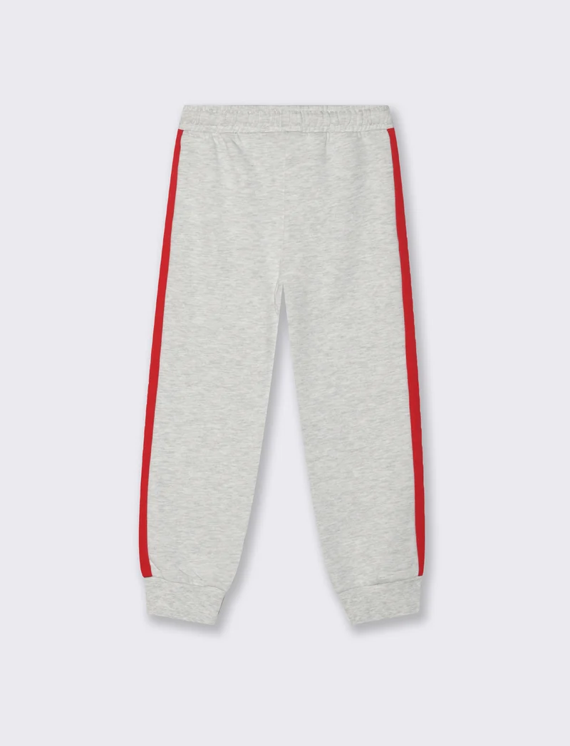 Jogger con bandina laterale - Grigio mel.