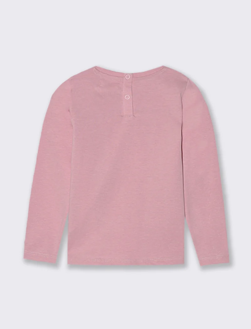 T shirt con stampa brillante - Rosa