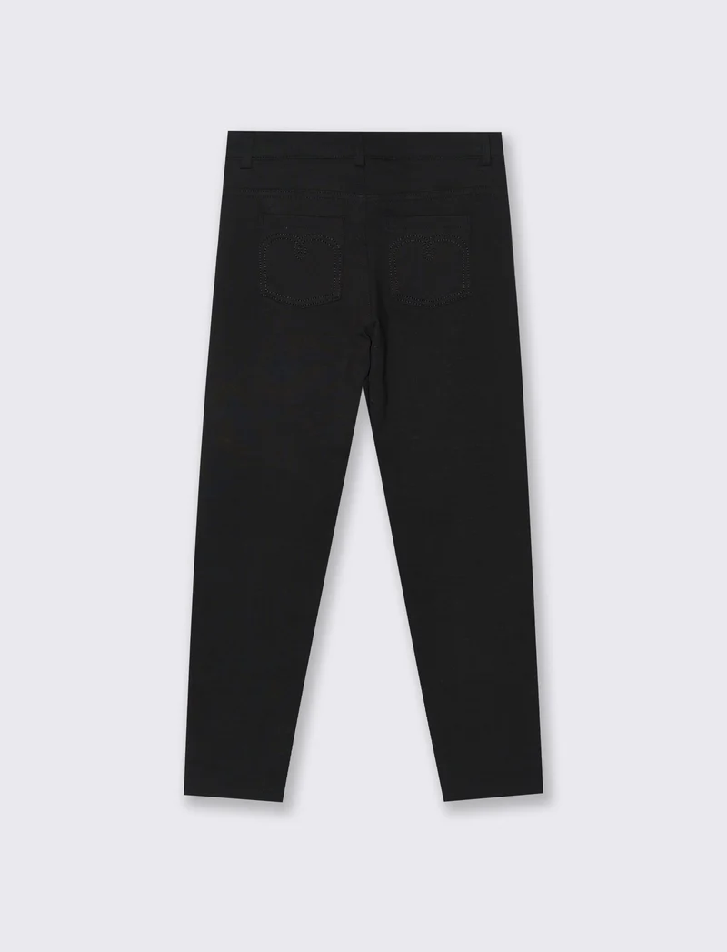 Pantaloni skinny in felpa. - Nero