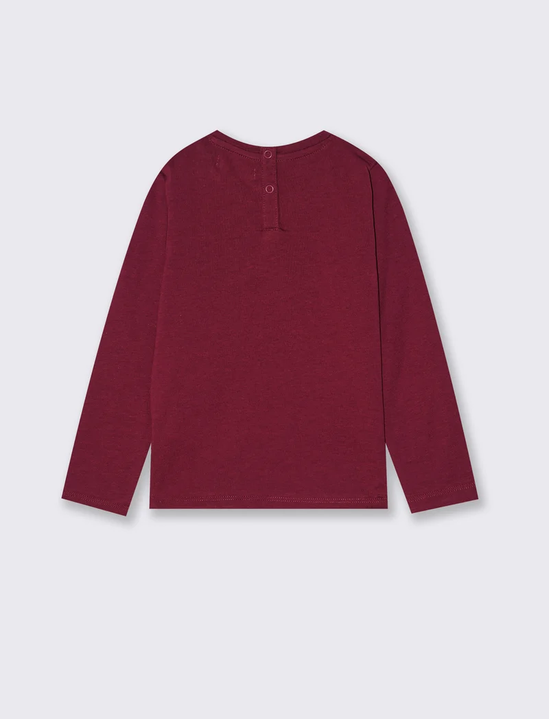 T shirt con stampa brillante - Rosso amarena