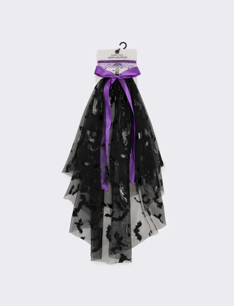 Velo halloween bambina con tattoo chocker - Viola