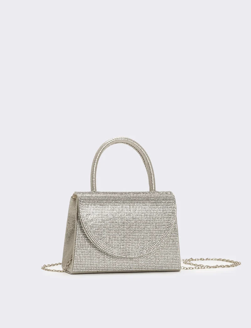 Borsa party donna con strass - Argento