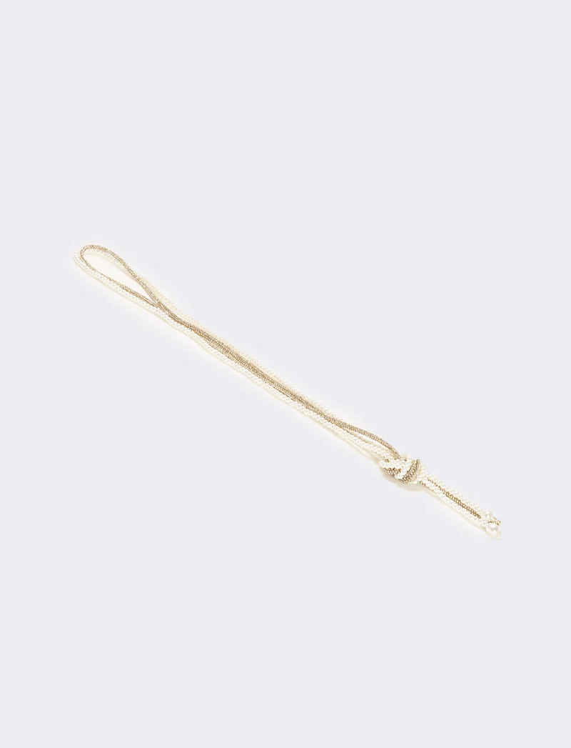 Collana donna saliscendi con strass baguette - Trasparente