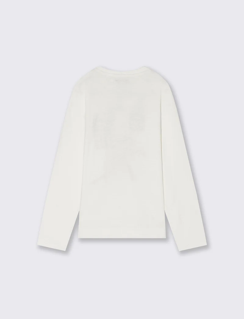 T-shirt maniche lunghe - Bianco latte