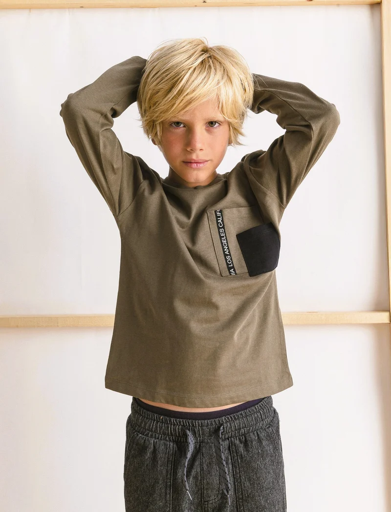 T-shirt DOPPIO TASCHINO - Verde militare