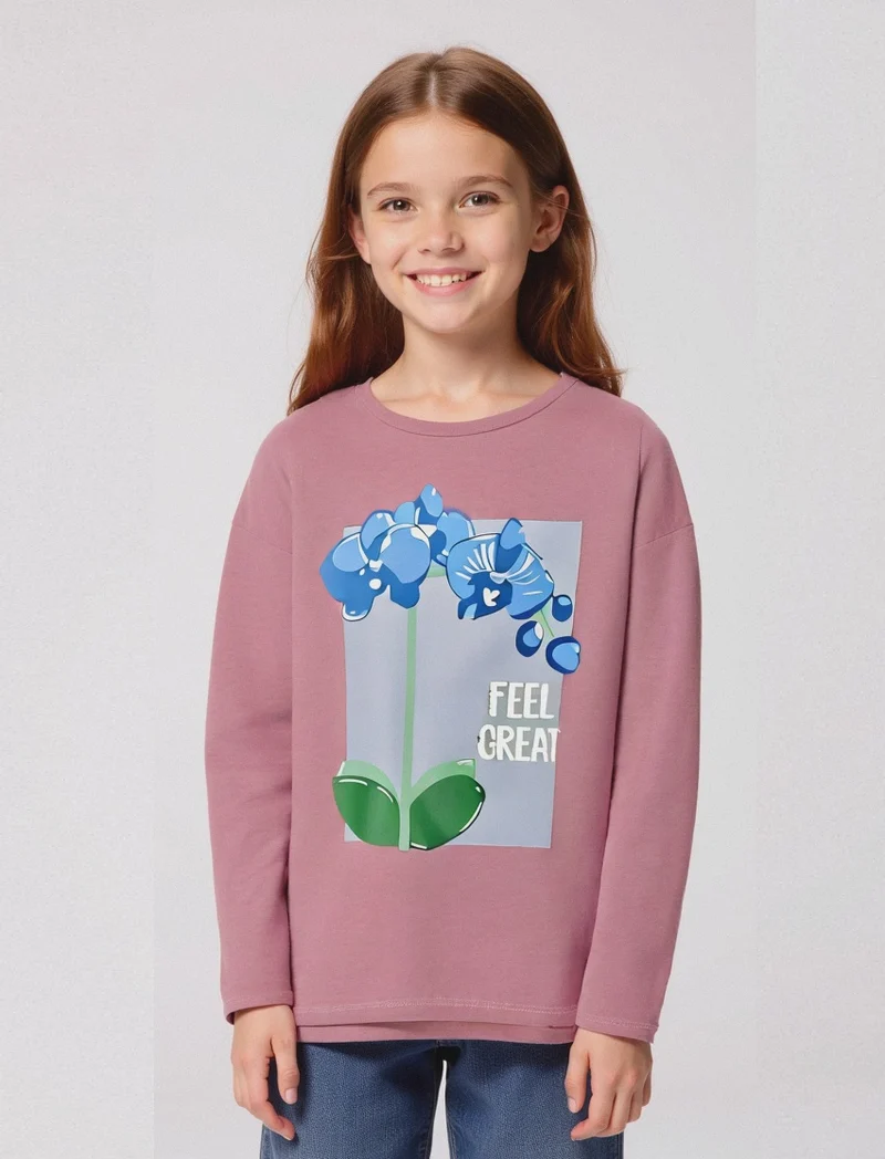 Maglia manica lunga in cotone. - Rosa