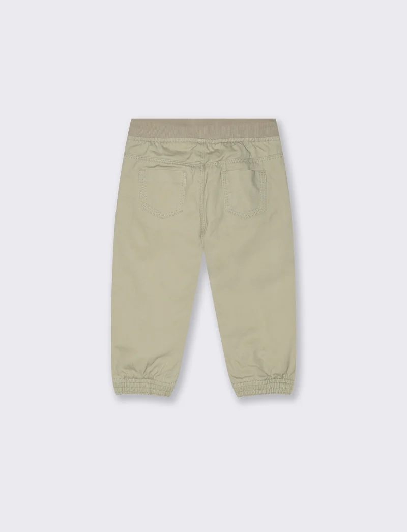 Pantaloni in twill con coulisse - Beige