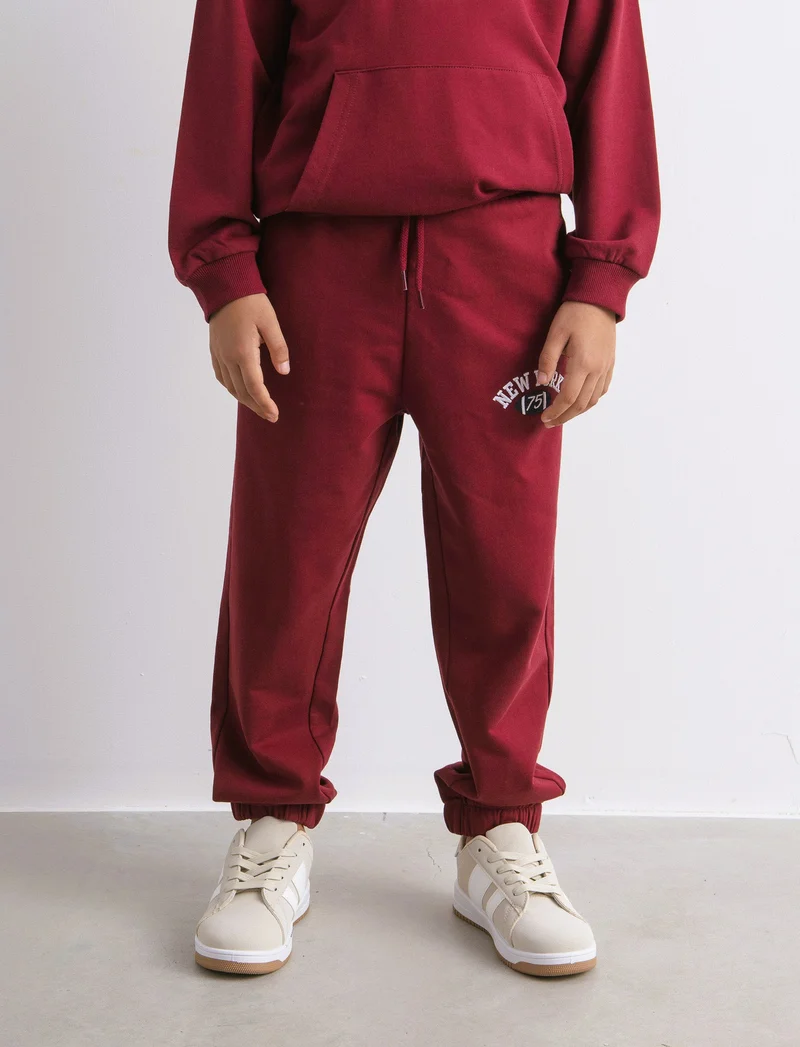 JOGGER in felpa - Bordeaux