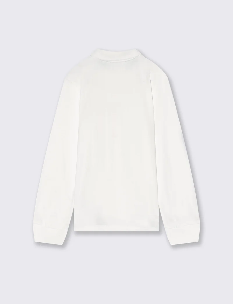 MAGLIA CON COLLETTO - Bianco latte