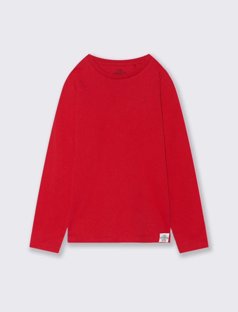 T-SHIRT A MANICHE LUNGHE - Rosso
