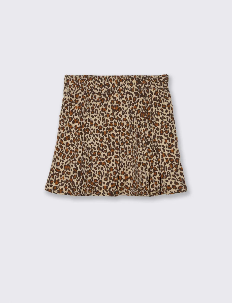 Gonna stampata elegante da bambina. - Leopardato