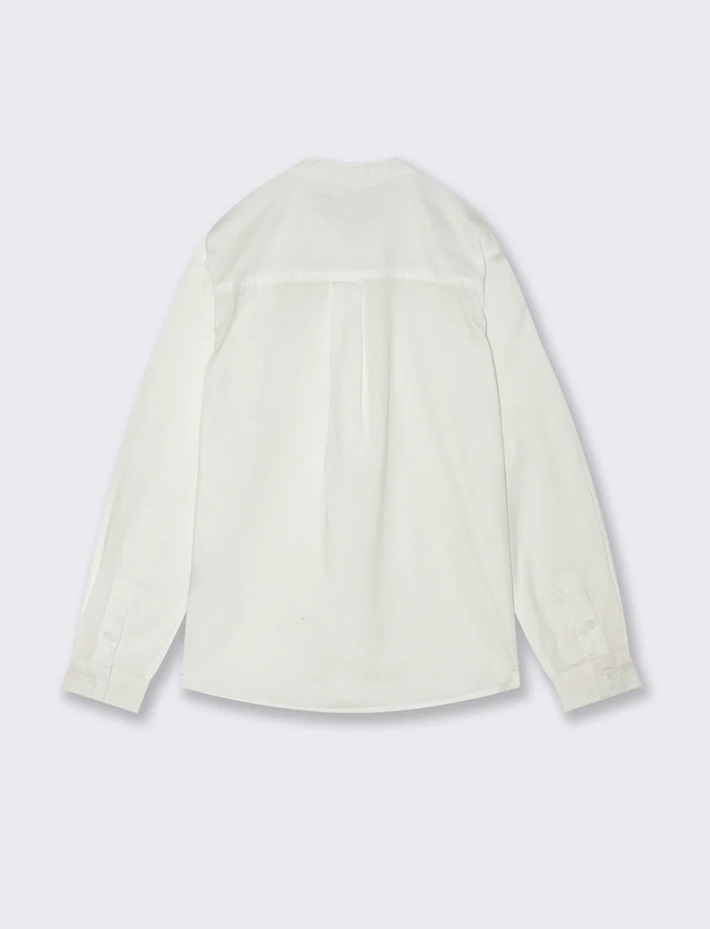 Camicia collo coreano - Bianco latte