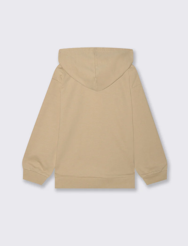 FELPA BASIC CON CAPPUCCIO - Beige