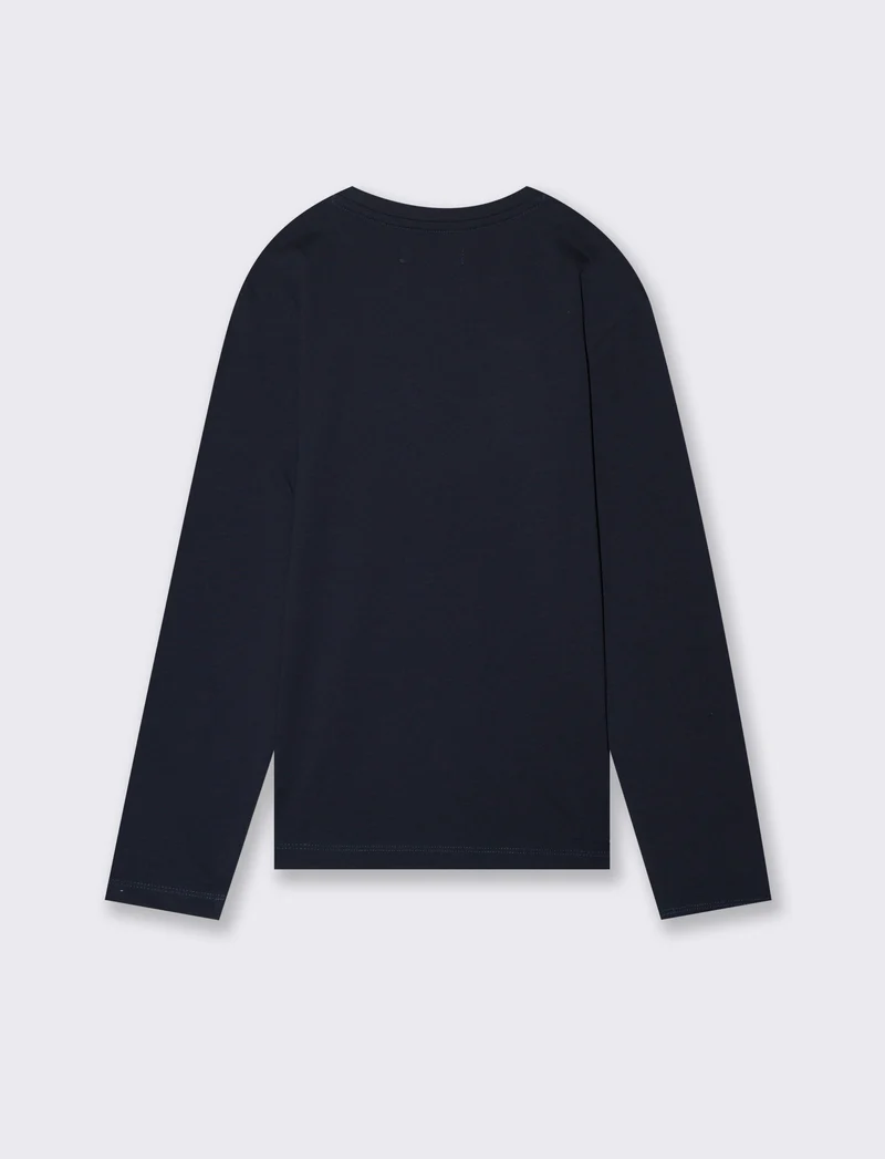 T-shirt in jersey con stampa. - Blu