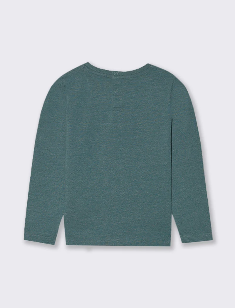 T shirt tessuto melange - Verde