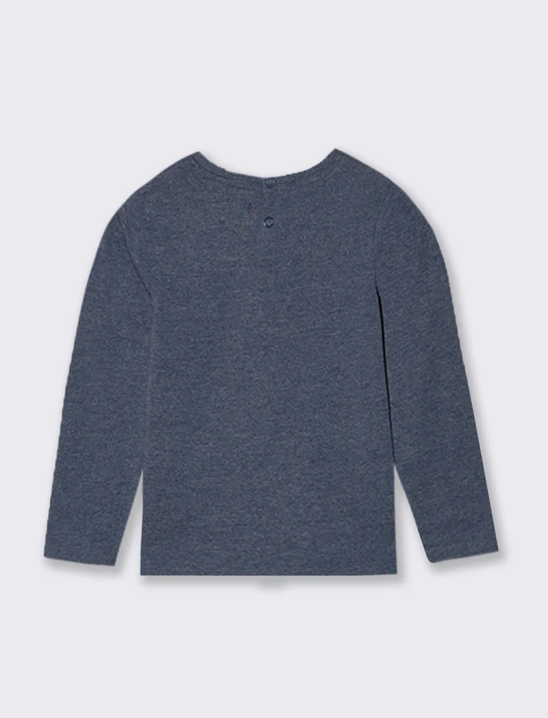 T shirt tessuto melange - Blu