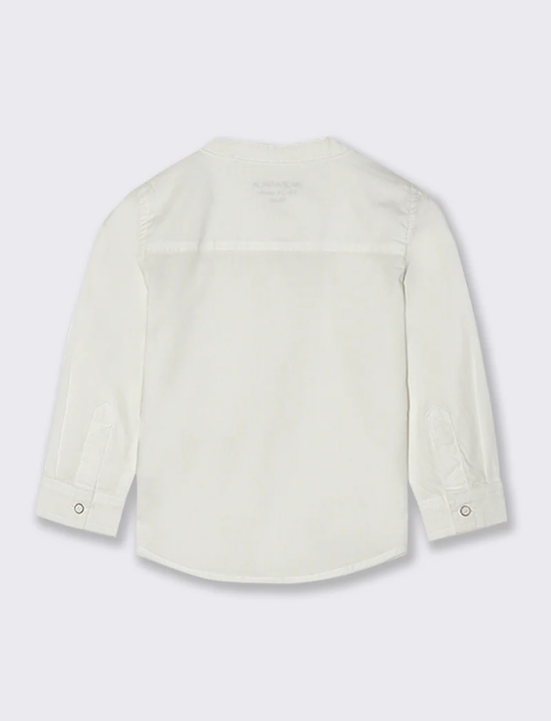 Camicia con taglio e tasca - Bianco latte