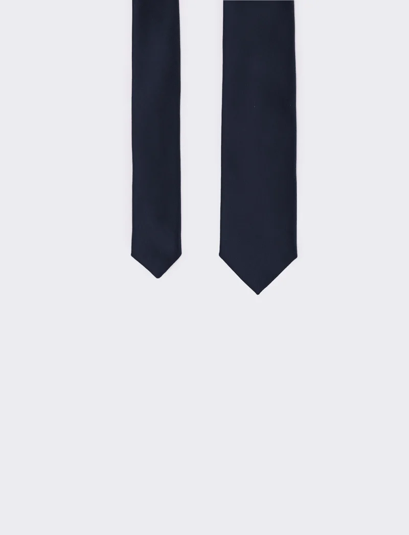 Cravatta uomo raso liscio 5cm - Blu navy