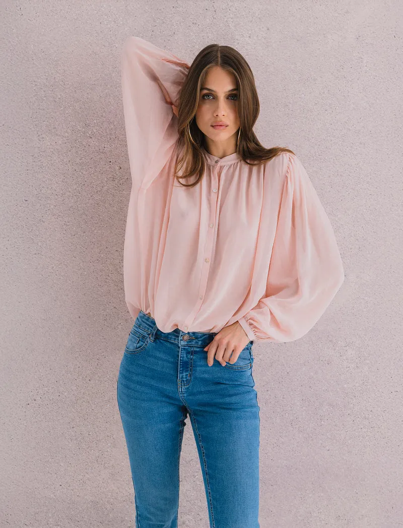 CAMICIA CON MANICA A 3/4 - Rosa chiaro